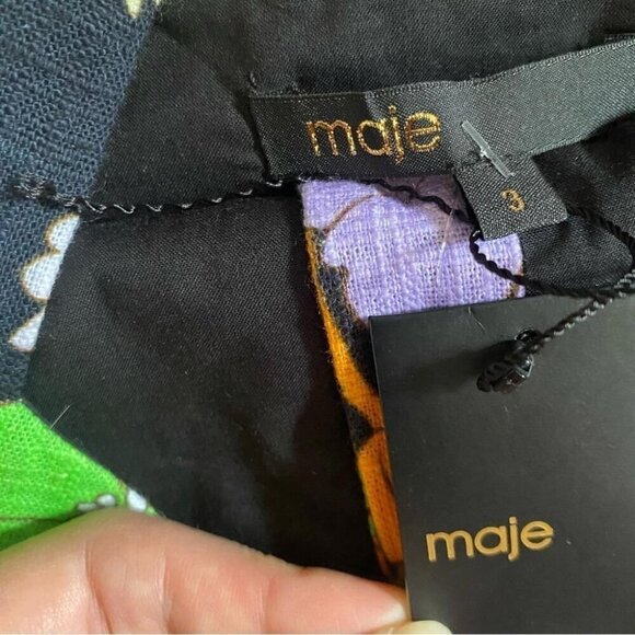 Maje 60s Mod Floral Crop Top Retro Psychedelic Daisy Print Bustier - Picture 11 of 13